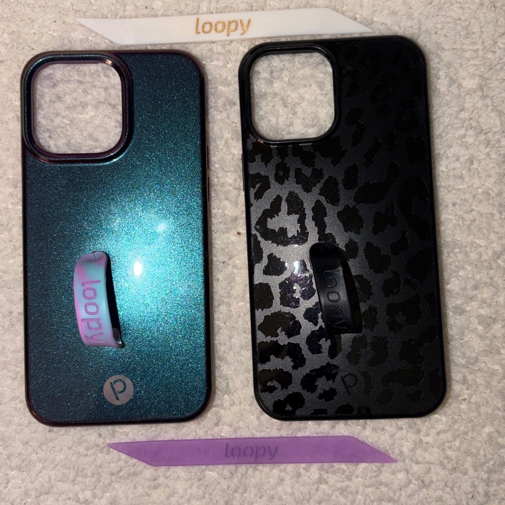 Ailun Teal and Black Leopard Phone Case Set